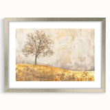 Abstract landscape wall art framed with a silver finish, showcasing soft pastel colors and a modern design, perfect for enhancing contemporary home decor.