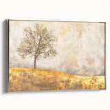 Framed abstract landscape wall art in silver, showcasing soft hues of blue and green, perfect for modern home decor, displayed in a sophisticated side view.
