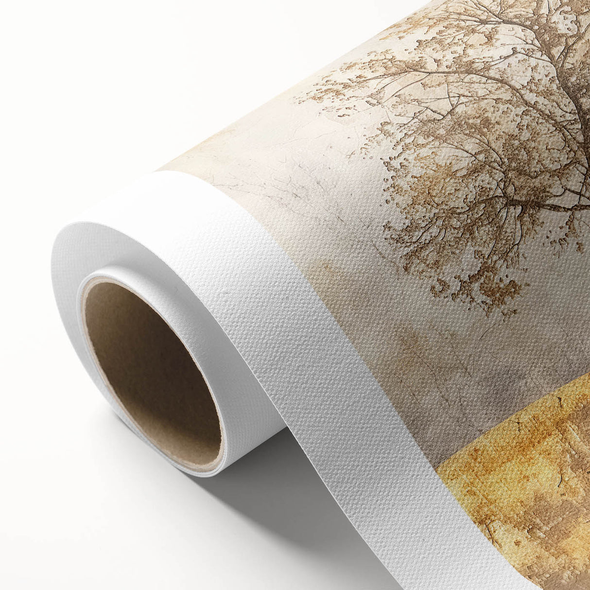 Abstract landscape wall art on rolled canvas, showcasing vibrant colors and fluid shapes, ideal for modern home decor. Packaged securely in a cardboard tube for easy transport.