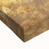 Close-up of an abstract landscape wall art print on stretched canvas, showcasing vibrant colors and intricate textures, ideal for modern home decor.