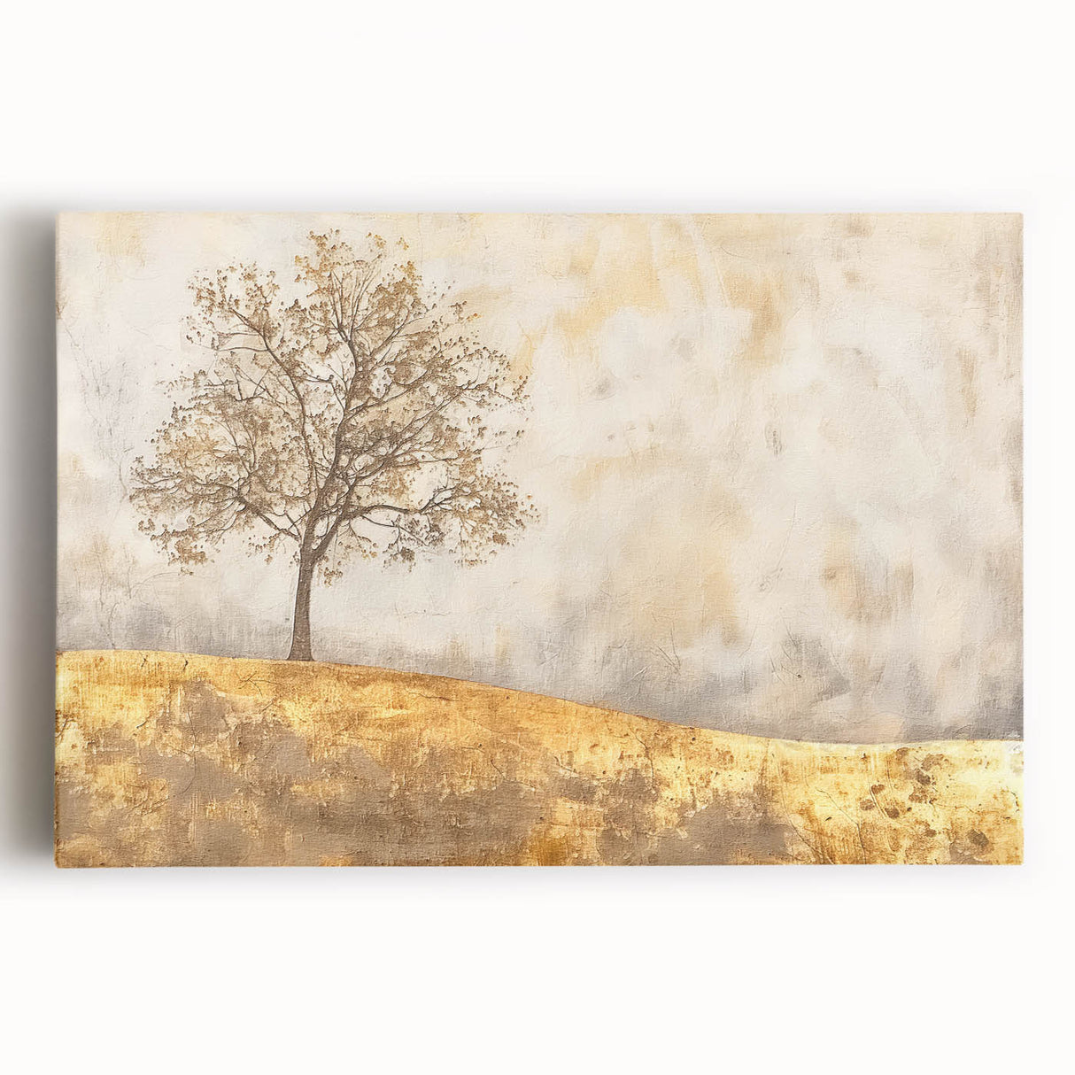 Abstract landscape wall art on stretched canvas, showcasing vibrant colors and dynamic shapes, ideal for modern home decor and adding a creative touch to any space.