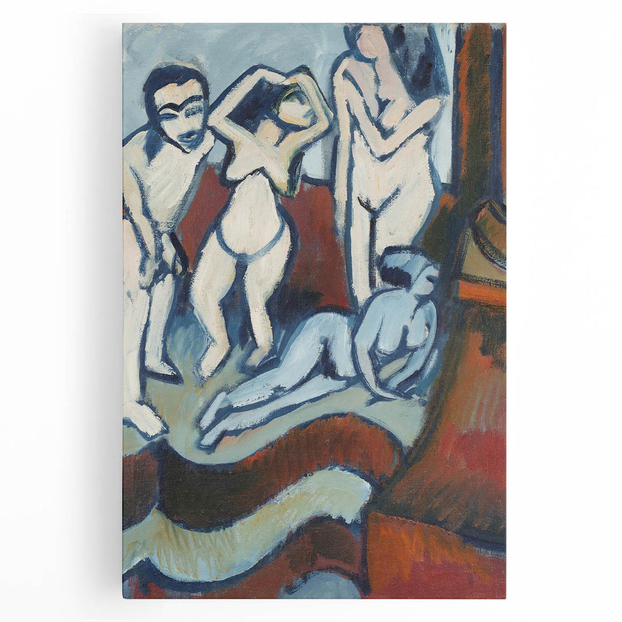 Expressionist Art: Four Wooden Sculptures Canvas Print by Kirchner