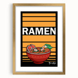 Extra large abstract art print featuring textured food dishes in muted earth tones, framed with a gold mat.