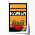 Art deco poster featuring an array of colorful food dishes on rolled print, suitable for dining room decor.