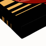 Large art depicting various food dishes in black and white on stretched canvas, suitable for bedroom wall decor.