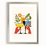 Textured abstract art print in neutral tones, framed in silver, ideal for bedroom decor.