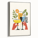 Landscape art painting of colorful fruits on a black vintage poster, framed canvas, ideal for kitchen wall decor.