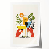 Extra large rolled print featuring a vibrant floral design on a white background, ideal for dining room or bathroom walls.