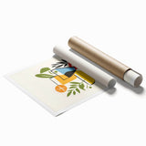 Extra large rolled print featuring a floral art design in pastel shades, ideal for classy bathroom wall art.