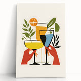 Large black and white stretched canvas featuring assorted kitchen utensils, ideal for kitchen wall art.