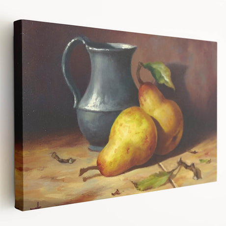 Large canvas print depicting an assortment of vibrant fruits, ideal for kitchen wall art.