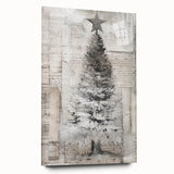 Textured Christmas Tree Art Print - Unique Holiday Wall Decor Accent
