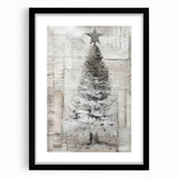 Textured Christmas Tree Art Print - Unique Holiday Wall Decor Accent