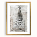 Textured Christmas Tree Art Print - Unique Holiday Wall Decor Accent