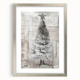 Textured Christmas Tree Art Print - Unique Holiday Wall Decor Accent