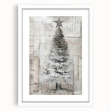 Textured Christmas Tree Art Print - Unique Holiday Wall Decor Accent