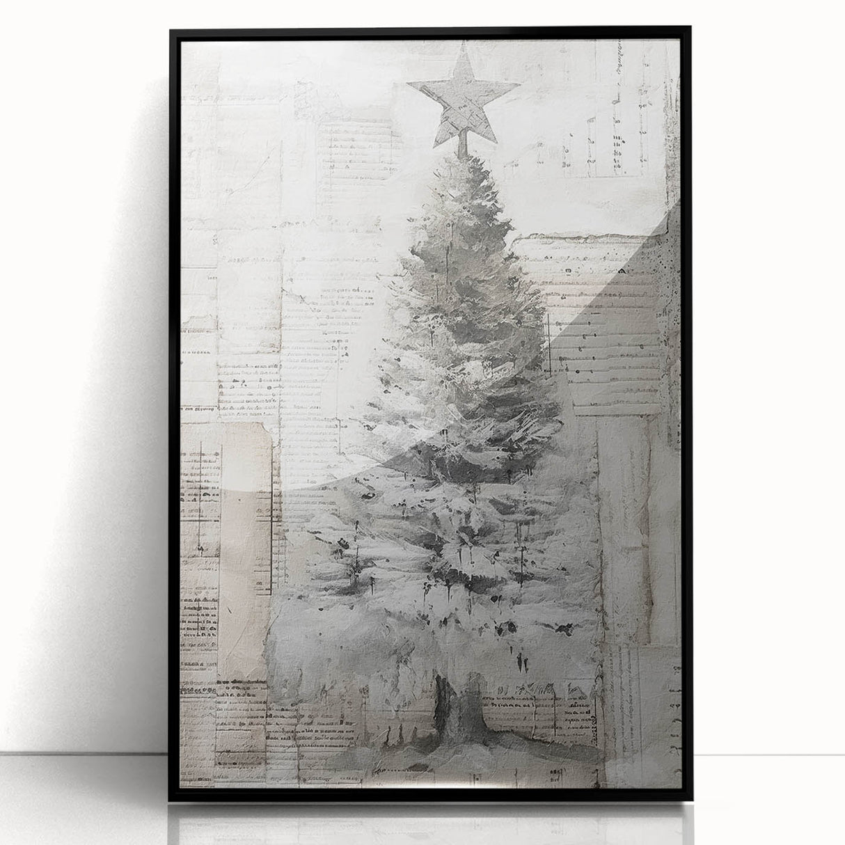 Textured Christmas Tree Art Print - Unique Holiday Wall Decor Accent