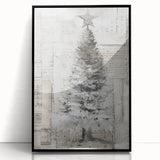Textured Christmas Tree Art Print - Unique Holiday Wall Decor Accent