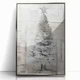 Textured Christmas Tree Art Print - Unique Holiday Wall Decor Accent