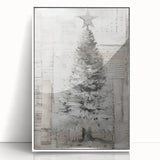 Textured Christmas Tree Art Print - Unique Holiday Wall Decor Accent