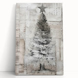 Textured Christmas Tree Art Print - Unique Holiday Wall Decor Accent