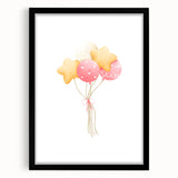 Children’s Wall Decor - Star and Heart Balloons Kids Room Art