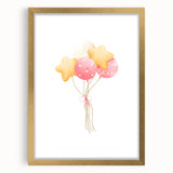 Children’s Wall Decor - Star and Heart Balloons Kids Room Art