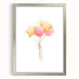Children’s Wall Decor - Star and Heart Balloons Kids Room Art