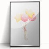 Children’s Wall Decor - Star and Heart Balloons Kids Room Art