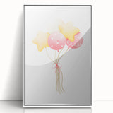 Children’s Wall Decor - Star and Heart Balloons Kids Room Art