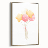 Children’s Wall Decor - Star and Heart Balloons Kids Room Art