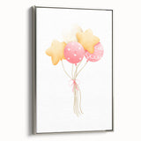 Children’s Wall Decor - Star and Heart Balloons Kids Room Art