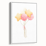 Children’s Wall Decor - Star and Heart Balloons Kids Room Art