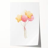 Children’s Wall Decor - Star and Heart Balloons Kids Room Art