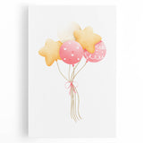 Children’s Wall Decor - Star and Heart Balloons Kids Room Art