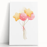 Children’s Wall Decor - Star and Heart Balloons Kids Room Art