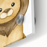 Framed Canvas Art for Children – Cute Watercolor Lion Print