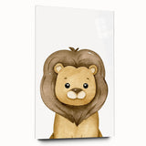 Framed Canvas Art for Children – Cute Watercolor Lion Print