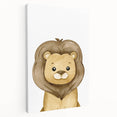 Framed Canvas Art for Children – Cute Watercolor Lion Print