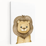 Framed Canvas Art for Children – Cute Watercolor Lion Print