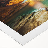 Stunning rolled canvas artwork depicting a vibrant canyon landscape with rich earthy tones and intricate textures, ideal for home decor and nature enthusiasts.