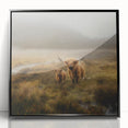 Framed acrylic wall art showcasing a serene countryside landscape in vibrant colors, with a sleek black frame enhancing its modern aesthetic. Ideal for home decor.