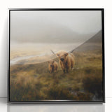 Framed acrylic wall art showcasing a serene countryside landscape in vibrant colors, with a sleek black frame enhancing its modern aesthetic. Ideal for home decor.