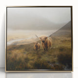 Framed landscape wall art showcasing a serene countryside scene with vibrant colors in acrylic and gold accents, ideal for home decor enhancement.