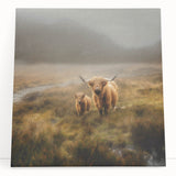 Stretched canvas wall art depicting a serene countryside landscape, featuring lush green fields and a tranquil sky. Ideal for home decor, this artwork adds a touch of nature to any space.