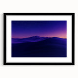 Black-framed landscape artwork featuring a desert scene, elegantly matted, showcasing warm earth tones and intricate details for a sophisticated home decor accent.