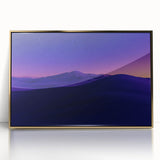 Framed acrylic artwork showcasing a vibrant desert landscape with golden hues and intricate details, perfect for modern home decor. Ideal for nature enthusiasts.