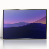 Framed acrylic landscape art showcasing a serene desert scene with vibrant colors and intricate details, ideal for modern home decor and art enthusiasts.