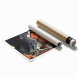 Extra large rolled print featuring close-ups of natural elements in soft beige and white tones.