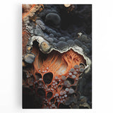 Black and white close-up photo of natural elements on a large stretched canvas, suitable for kitchen wall art.